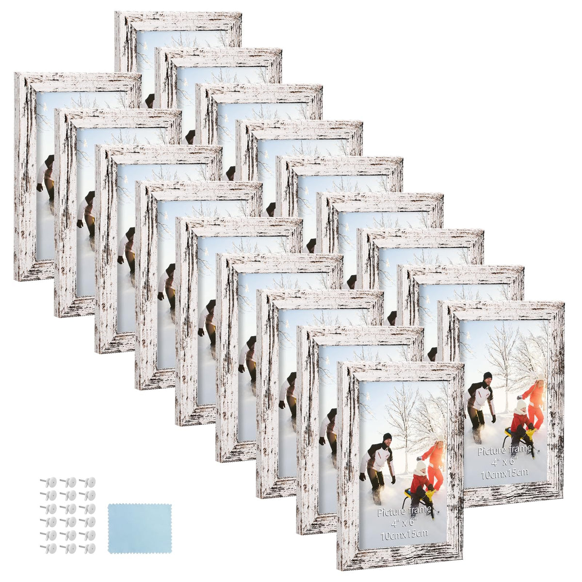 PHAREGE 4x6 distressed white picture frame in bulk for family photos