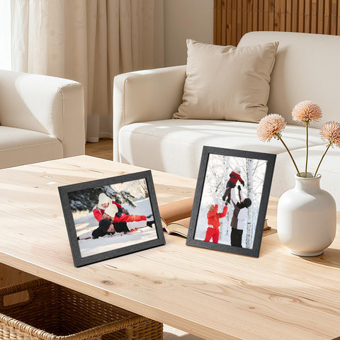 PHAREGE 5x7 frame includes built-in hook and stand for flexible setup.
