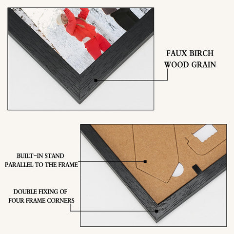 PHAREGE 5x7 frame features double-fixed corners for sturdy mounting.