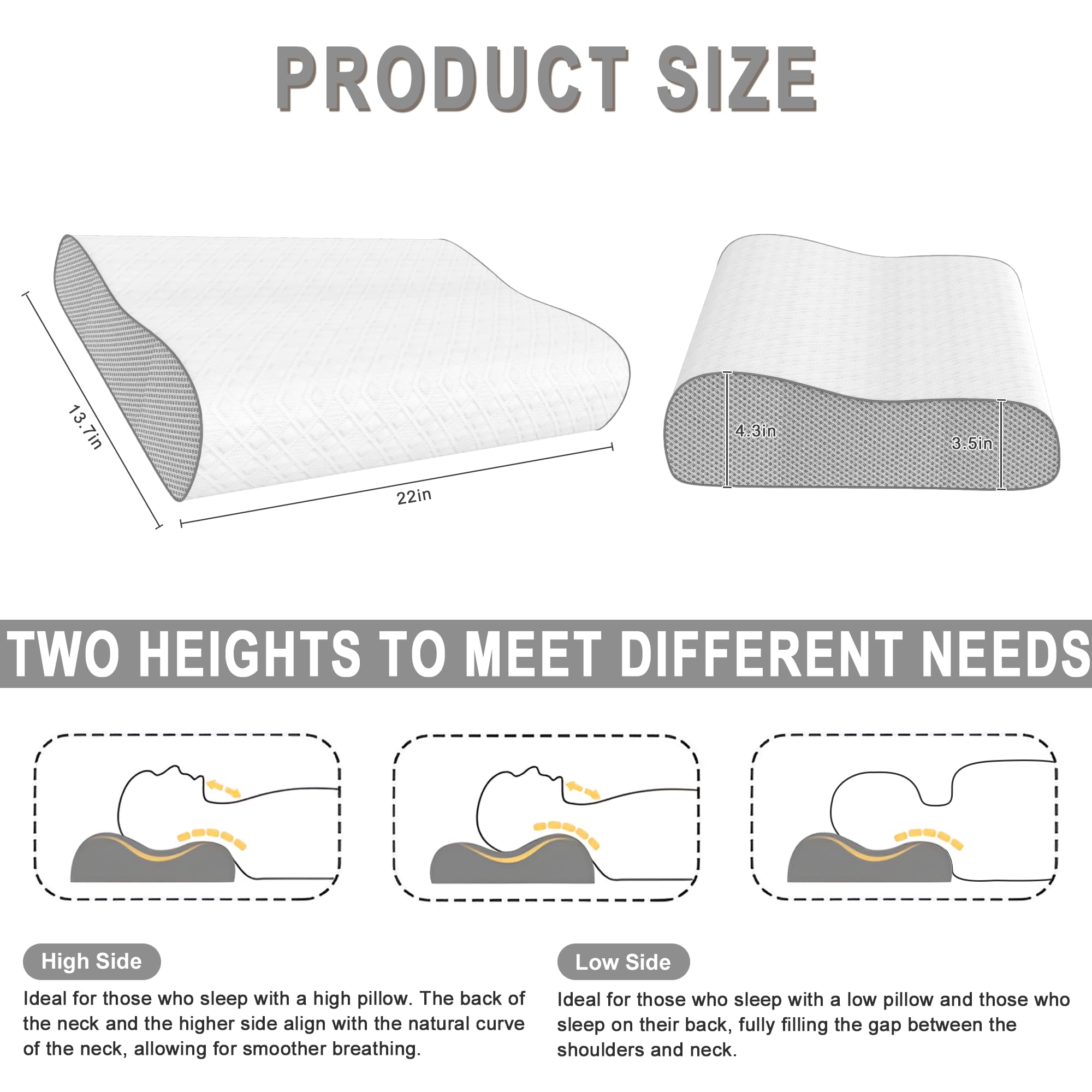 Phent zari ergonomic contour pillow designed for neck and spine alignment