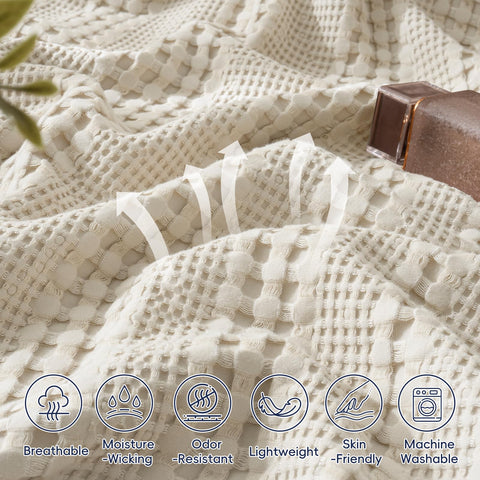 PHF blanket draped over sofa for stylish cozy lounging
