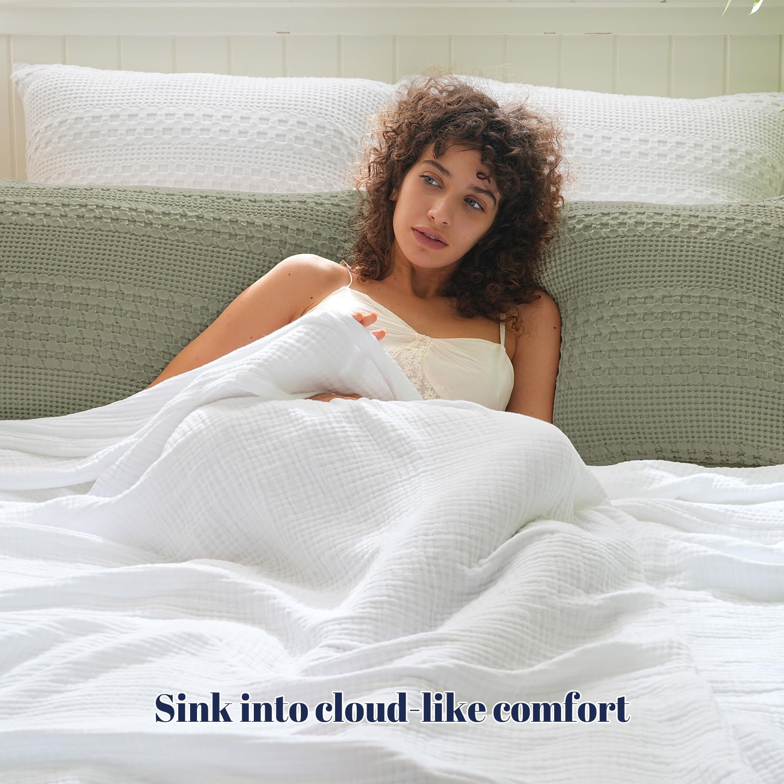 PHF waffle pillowcase zipper detail demonstrates easy insertion and hidden closure
