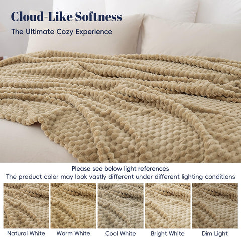 PHF Luxury Fluffy Cozy Decor blanket enhances sofa or bed