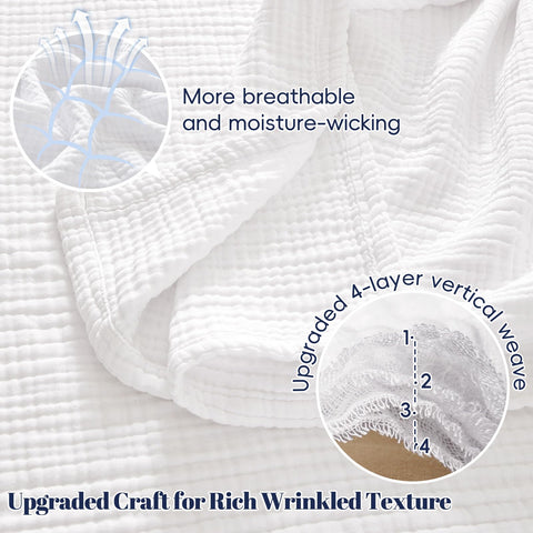 PHF muslin blanket cloud-soft fabric drapes softly over a couch.