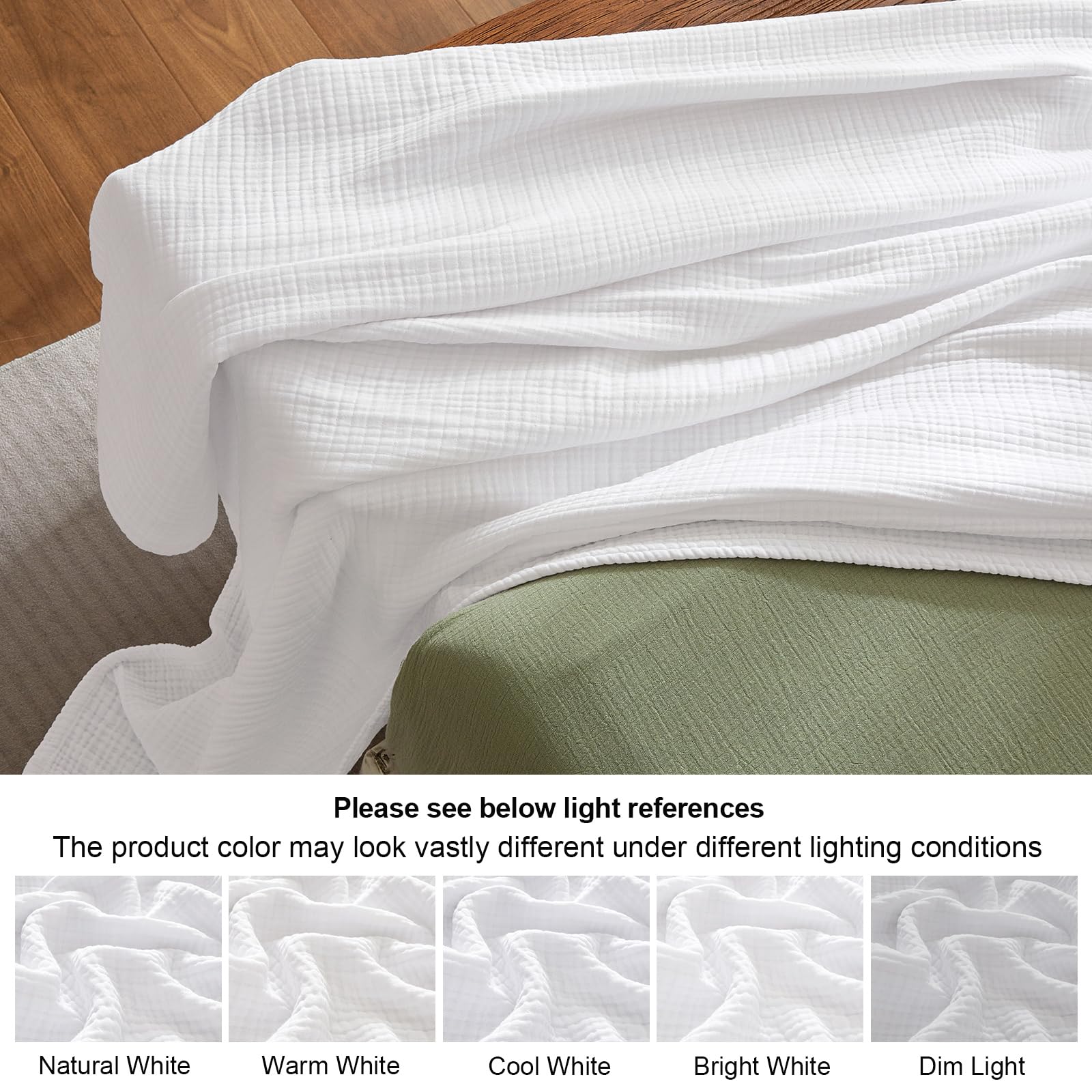 PHF muslin blanket lightweight drape ideal for layering.
