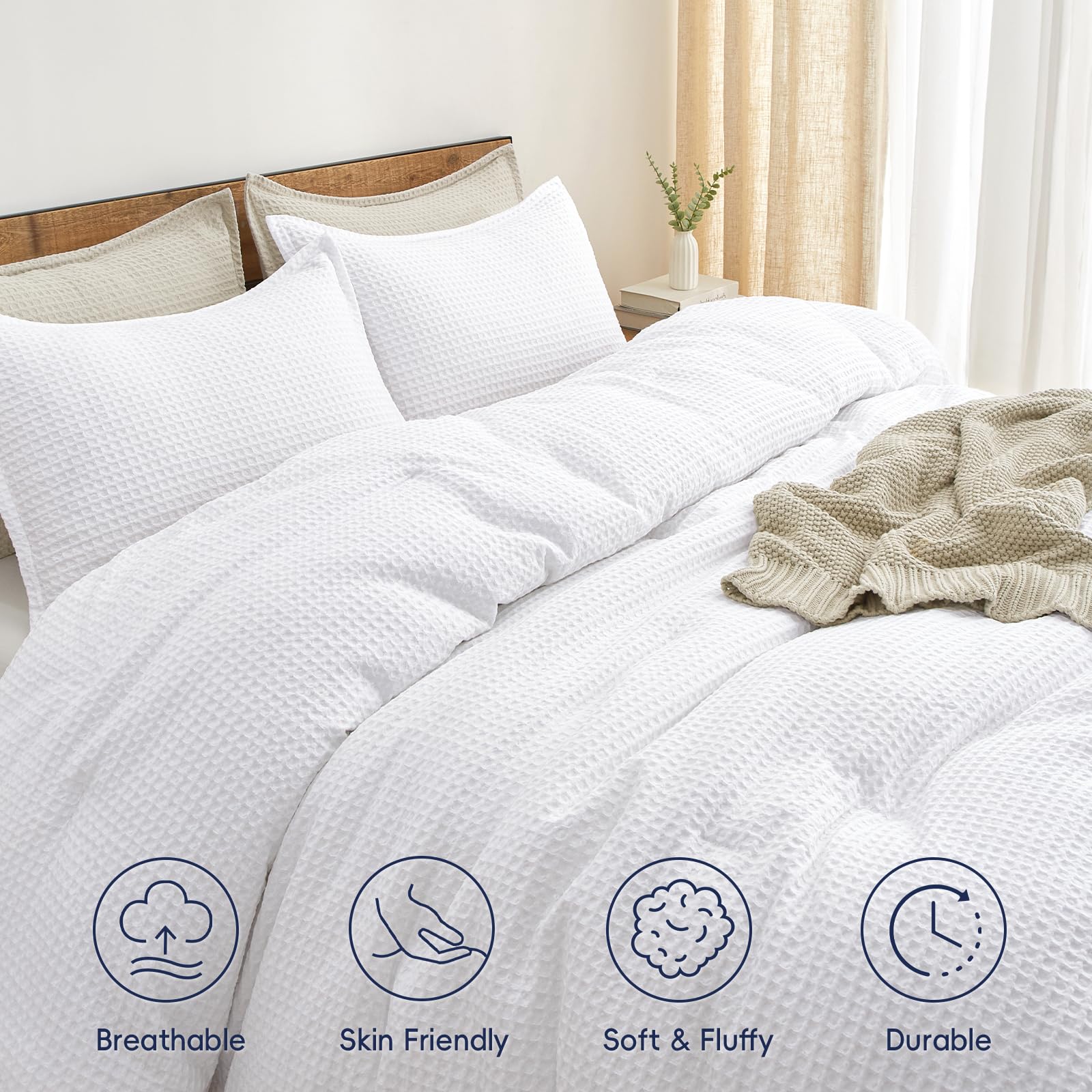 PHF queen pillow shams complete the set for a coordinated bedroom style