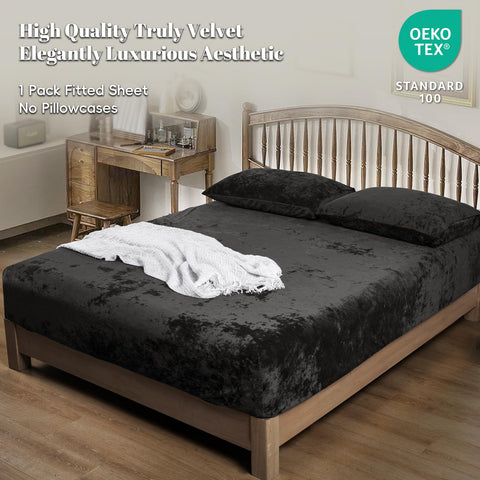 PHF Truly Velvet sheet close-up—anti-static velvet for comfortable, skin-friendly nights.
