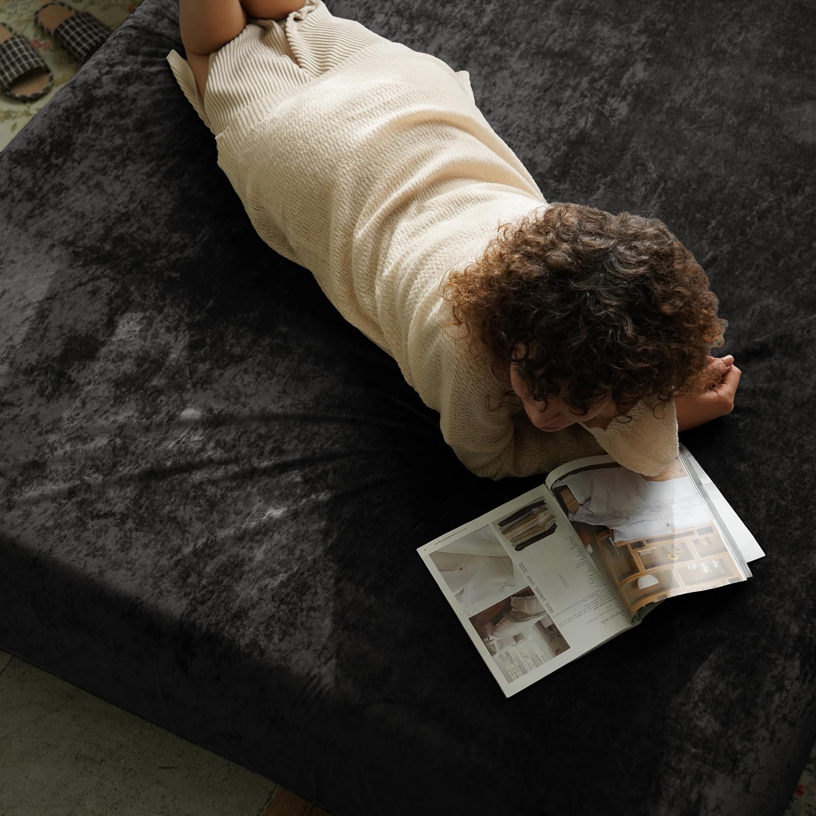 PHF Truly Velvet sheet offers soft plush texture for cozy nights.