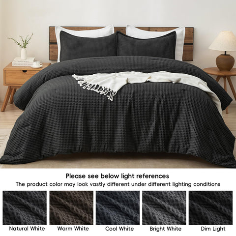 PHF bed with draped comforter in black color for a chic bedroom