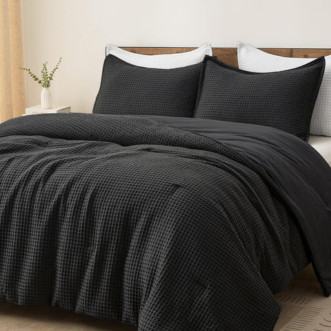 PHF Ultra Soft Waffle Weave Comforter in queen size with plush warmth