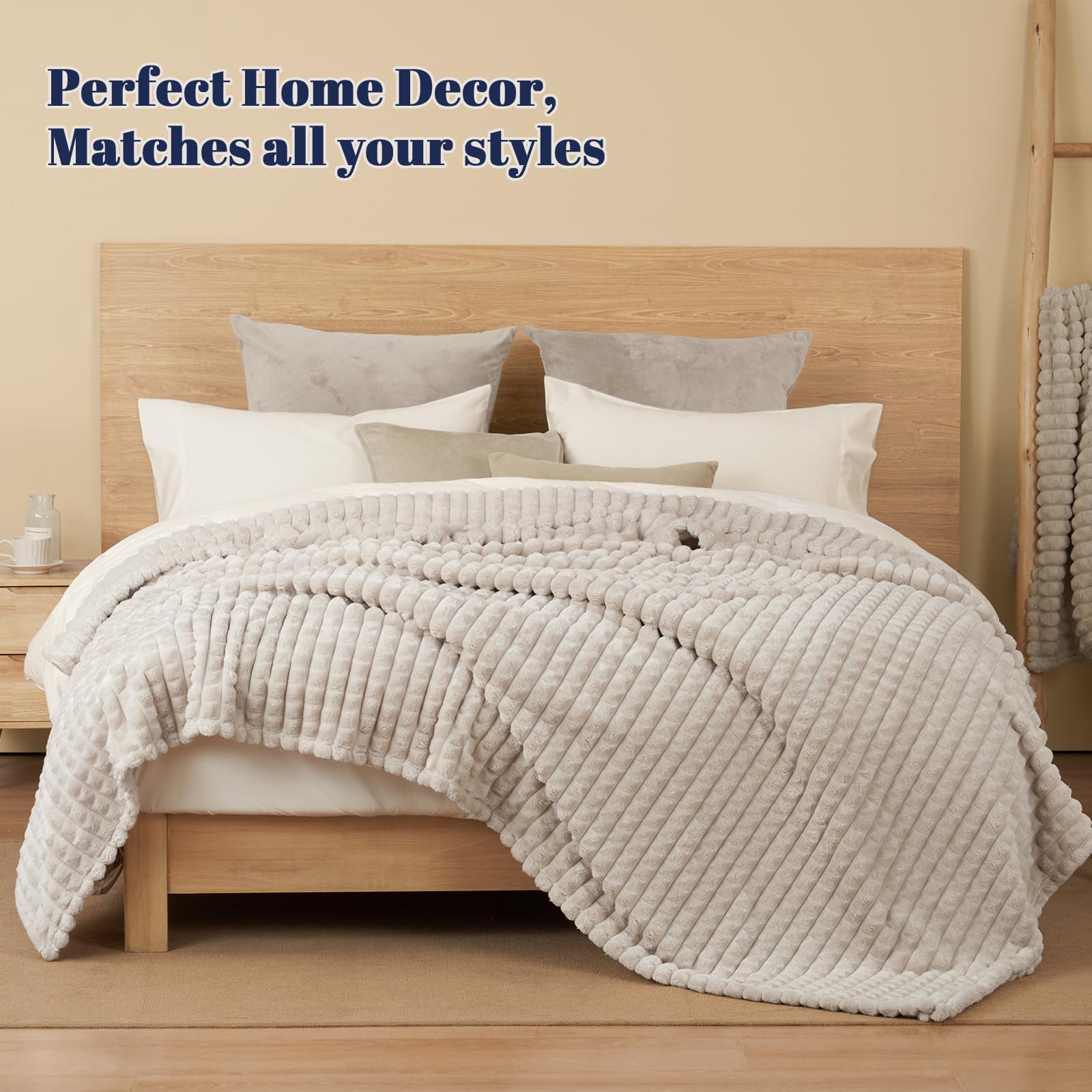 PHF versatile comfort blanket in a stylish bedroom setting