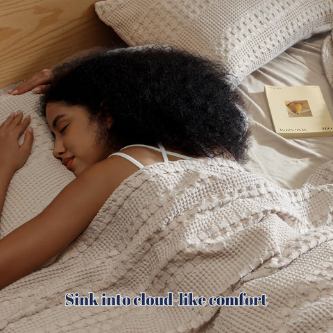 PHF waffle pillowcase back closure with overlap for secure fit