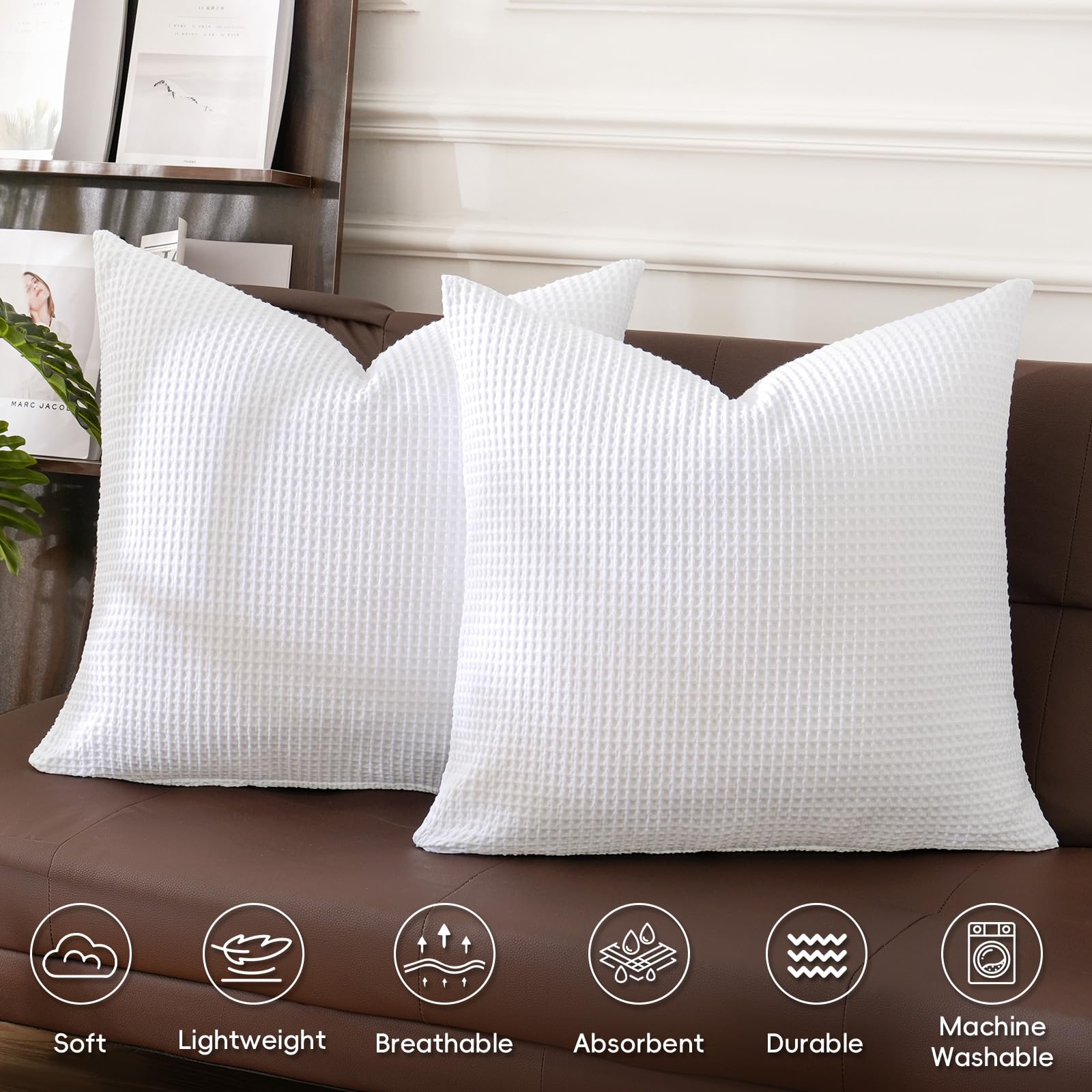 PHF waffle weave 3D effect enhances visual depth on couches.