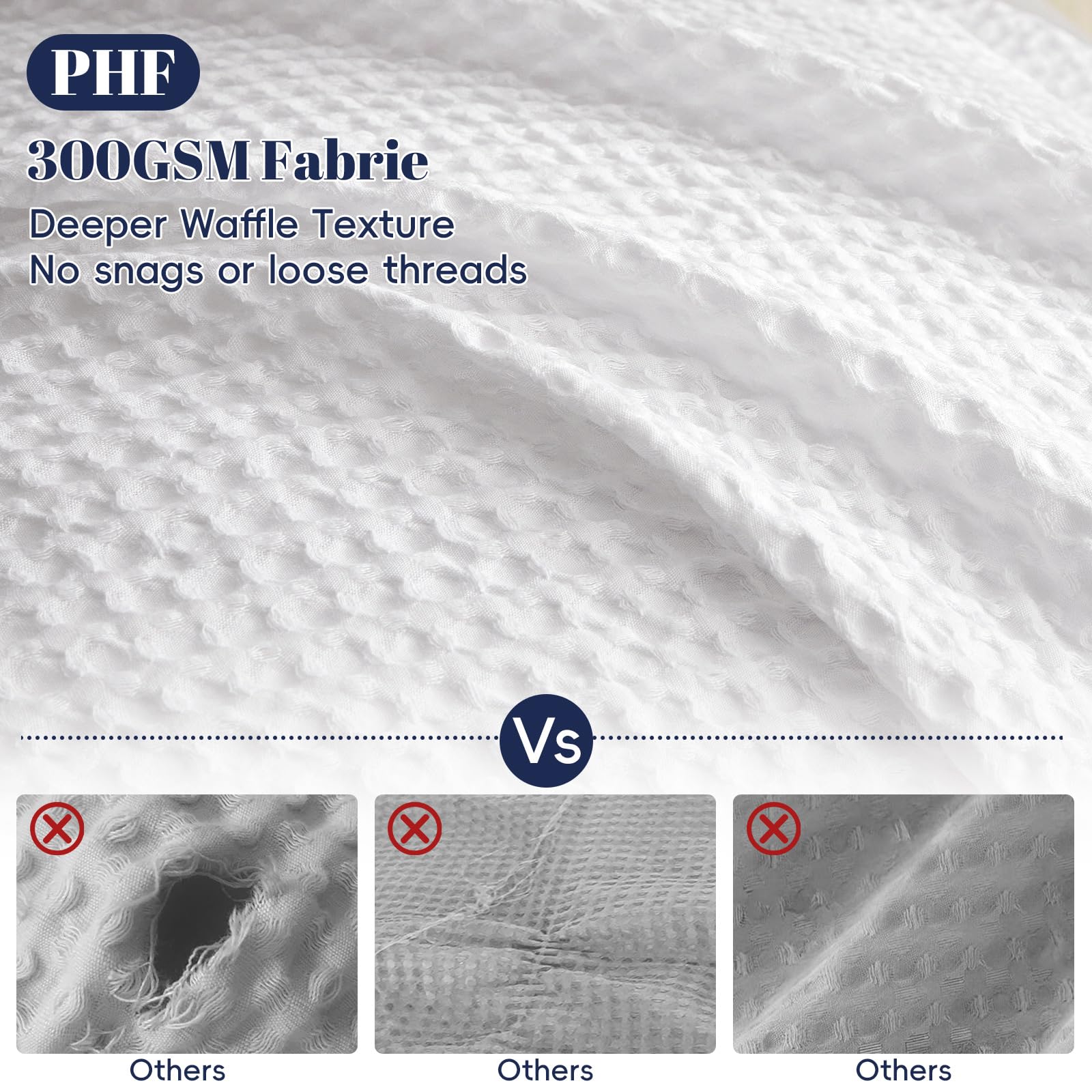 PHF duvet cover with hidden zipper closure for secure comforter placement