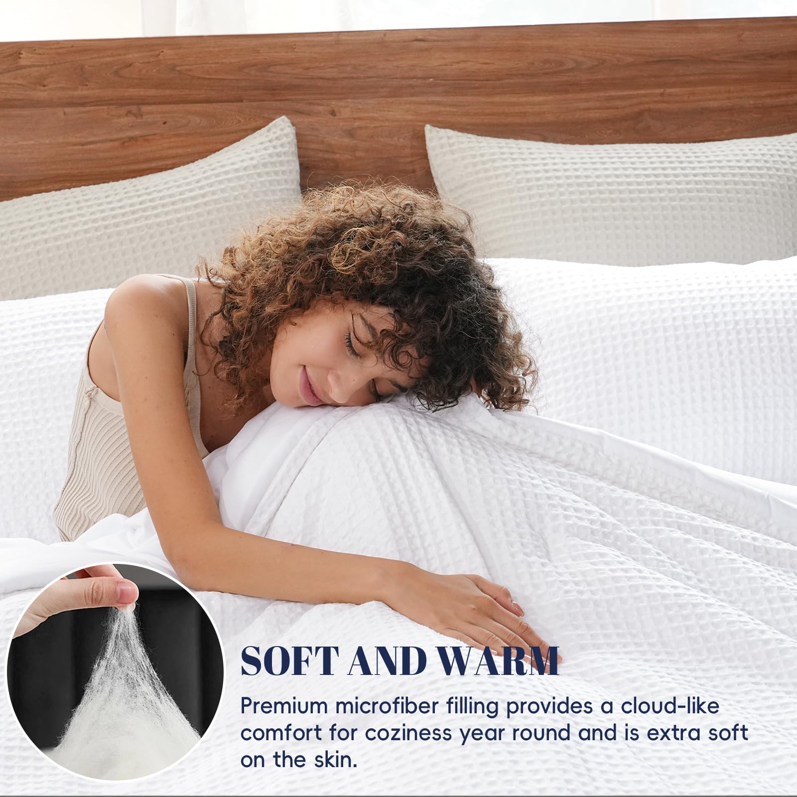 PHF waffle-weave texture closeup showing three-dimensional, puffy pattern for a luxe look