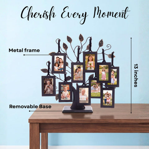 Philip Whitney frame close-up showing ten 2x3 slots for flexible photo arrangement.