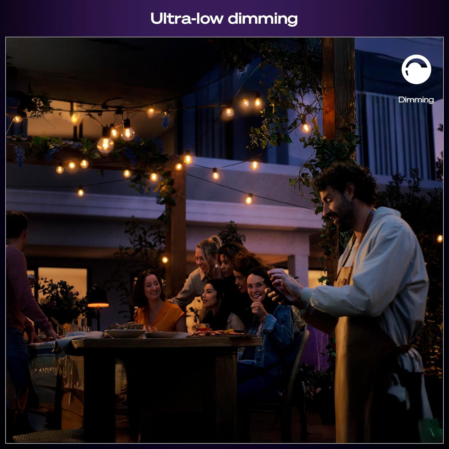 Festavia dimmable bulbs let you soften evenings outdoors and set the mood.