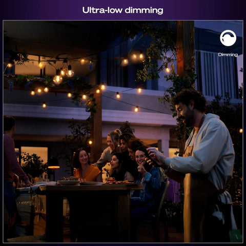 Festavia dimmable bulbs let you soften evenings outdoors and set the mood.
