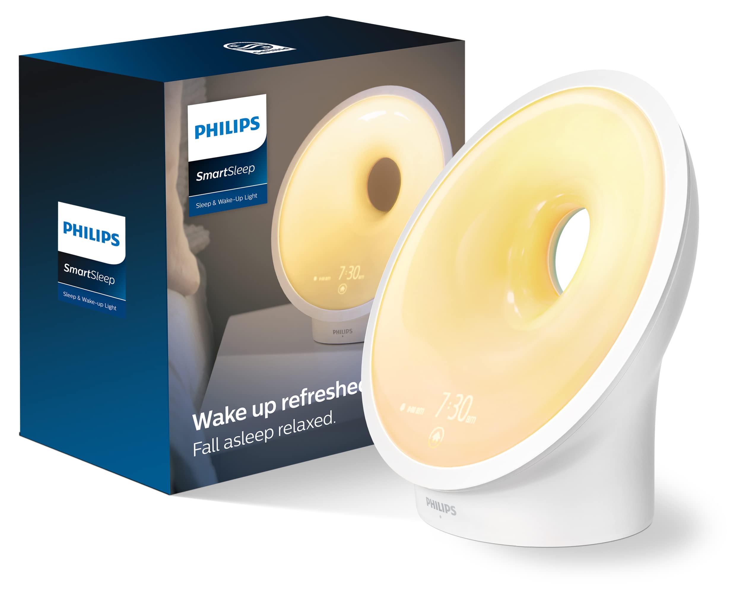 Philips SmartSleep Wake-Up Light displaying sunrise simulation for a gentle start