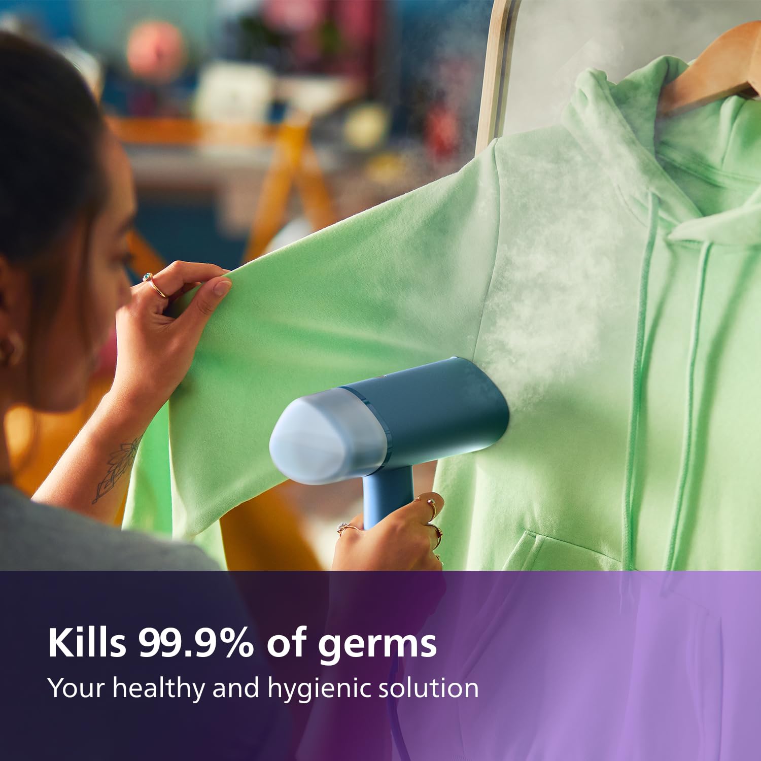 Philips STH3000 travel-friendly handheld steamer for on-the-go touch-ups.