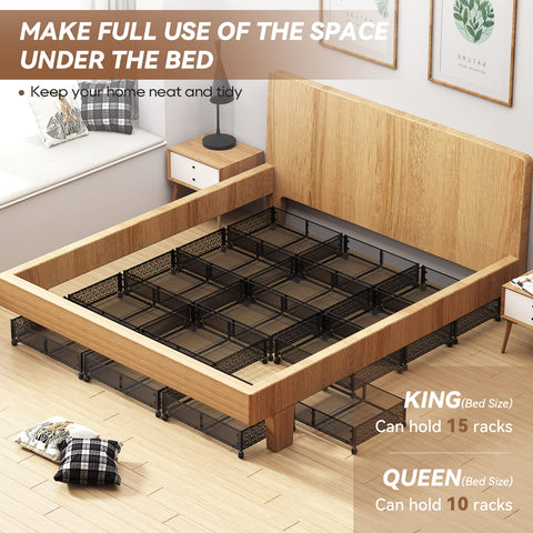 PHINOX under-bed shoe-storage setup showcases quick, clutter-free organization.