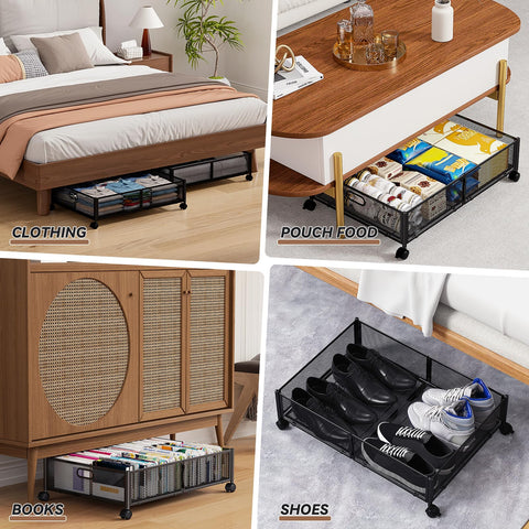 PHINOX fold flat under bed storage shows compact design when not in use.
