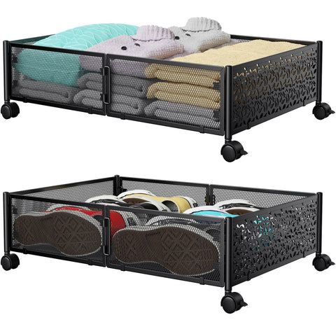 PHINOX under-bed storage wheels assembly view for easy pull-out organization.