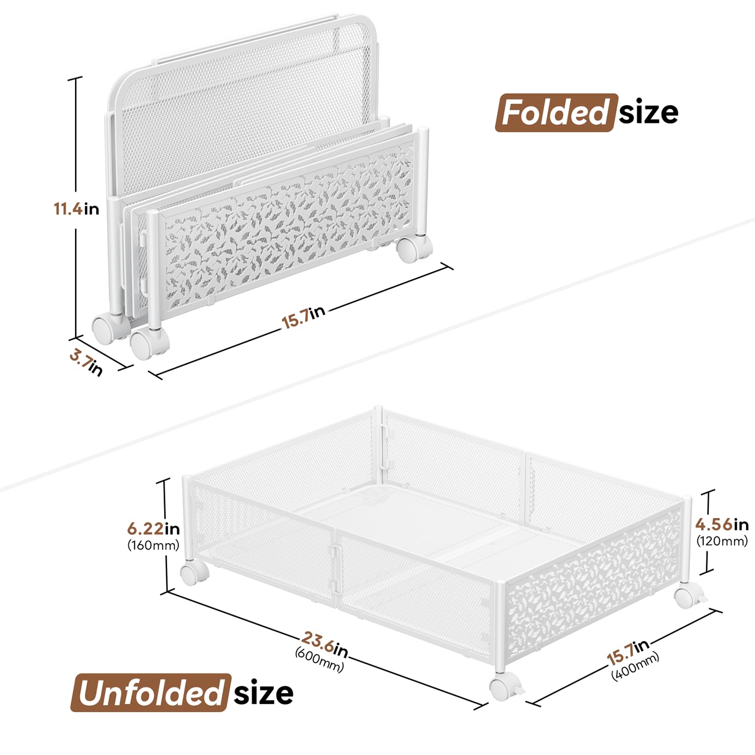 PHINOX rolling wheels drawer for easy access and dust protection