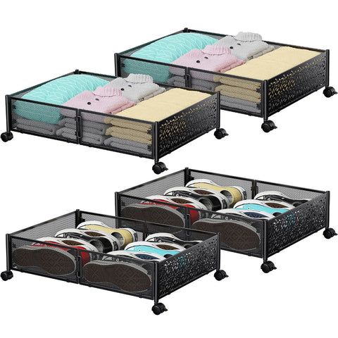 PHINOX under bed storage with wheels front view for easy access