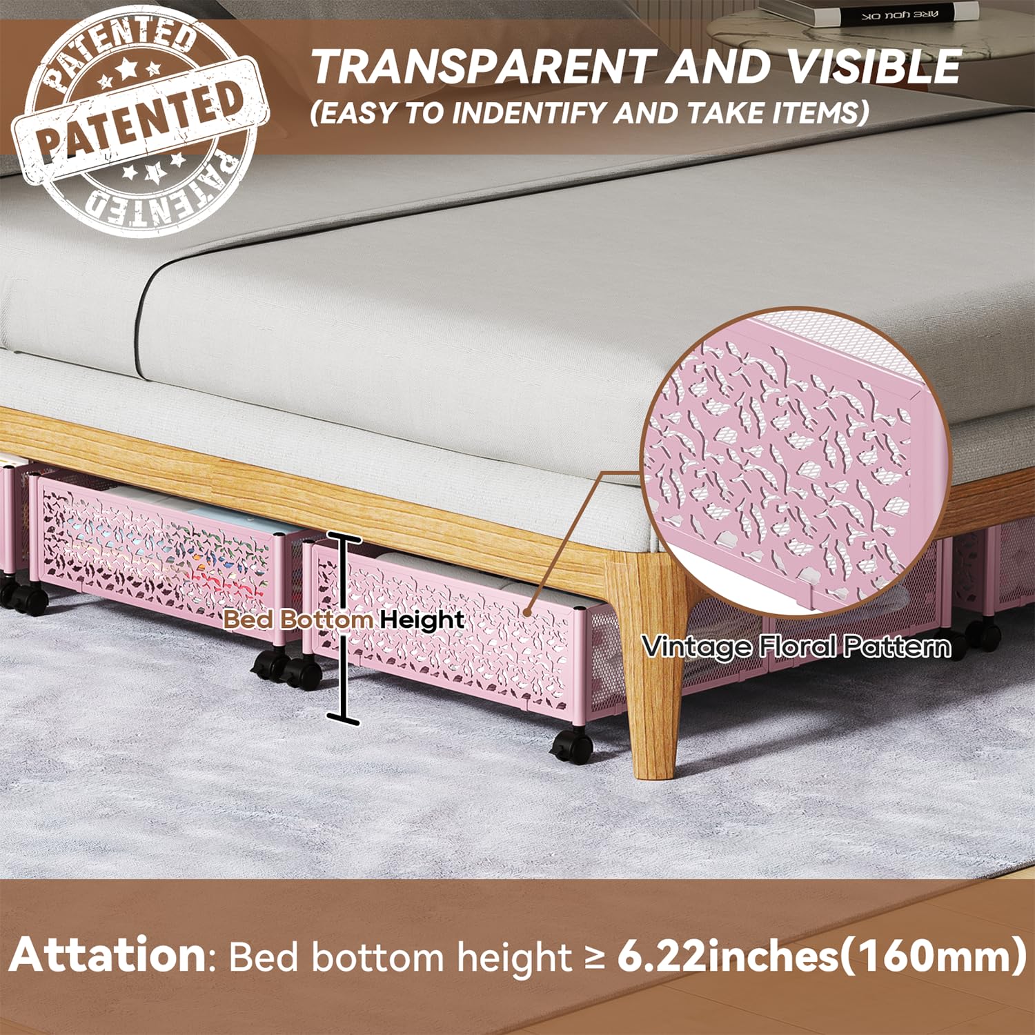 PHINOX pink drawer open highlights quick visibility and fast retrieval.