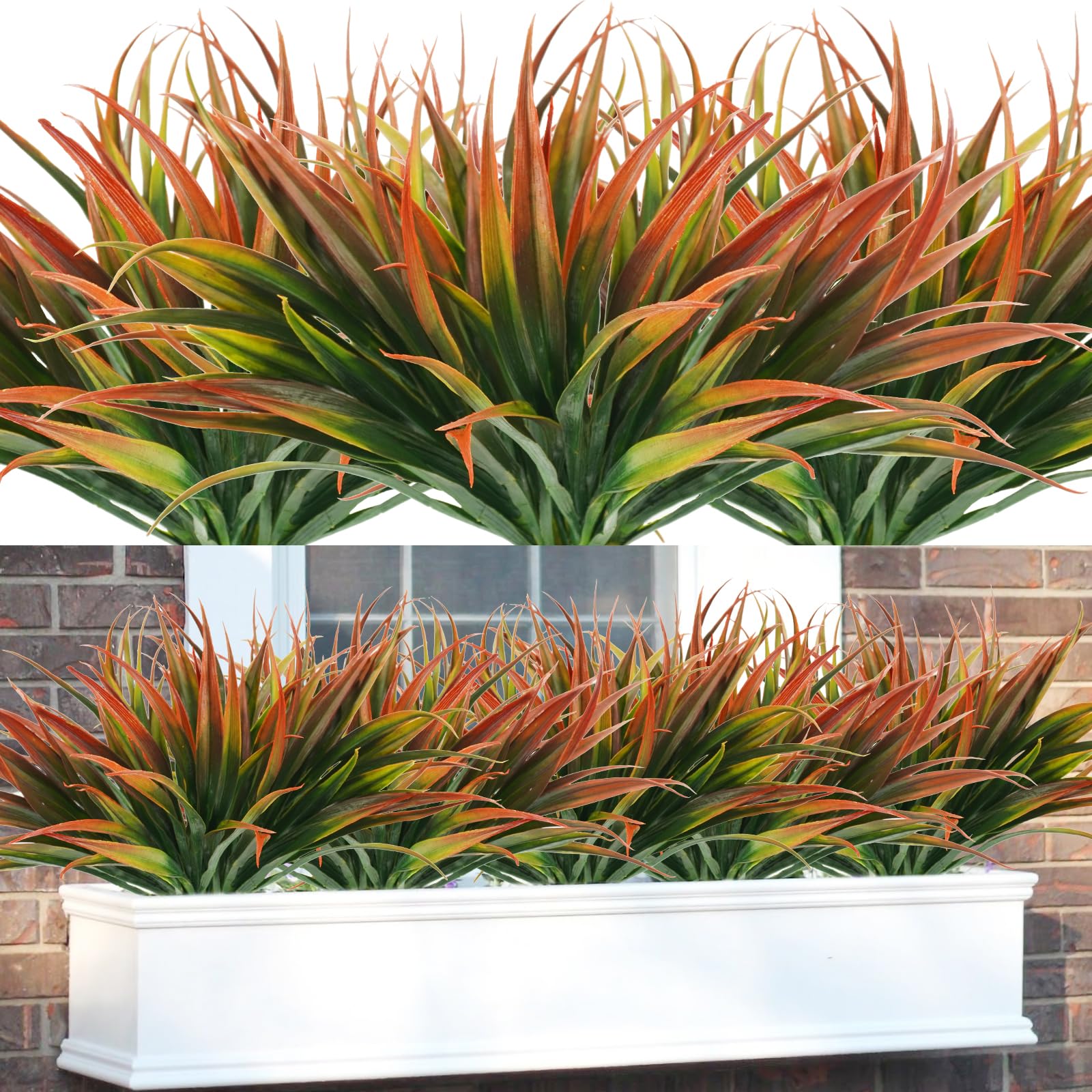 Phliofd artificial grass plant for front porch adds lush color with low maintenance.