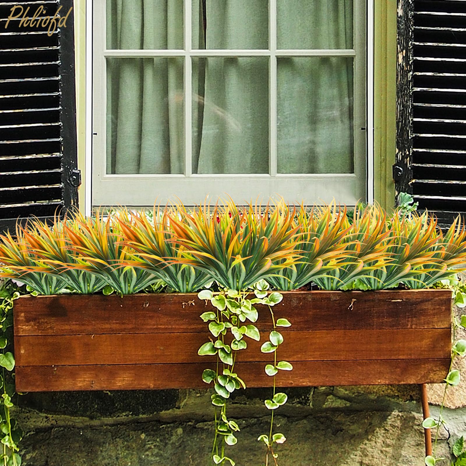 Phliofd front porch arrangement featuring lush green accent.