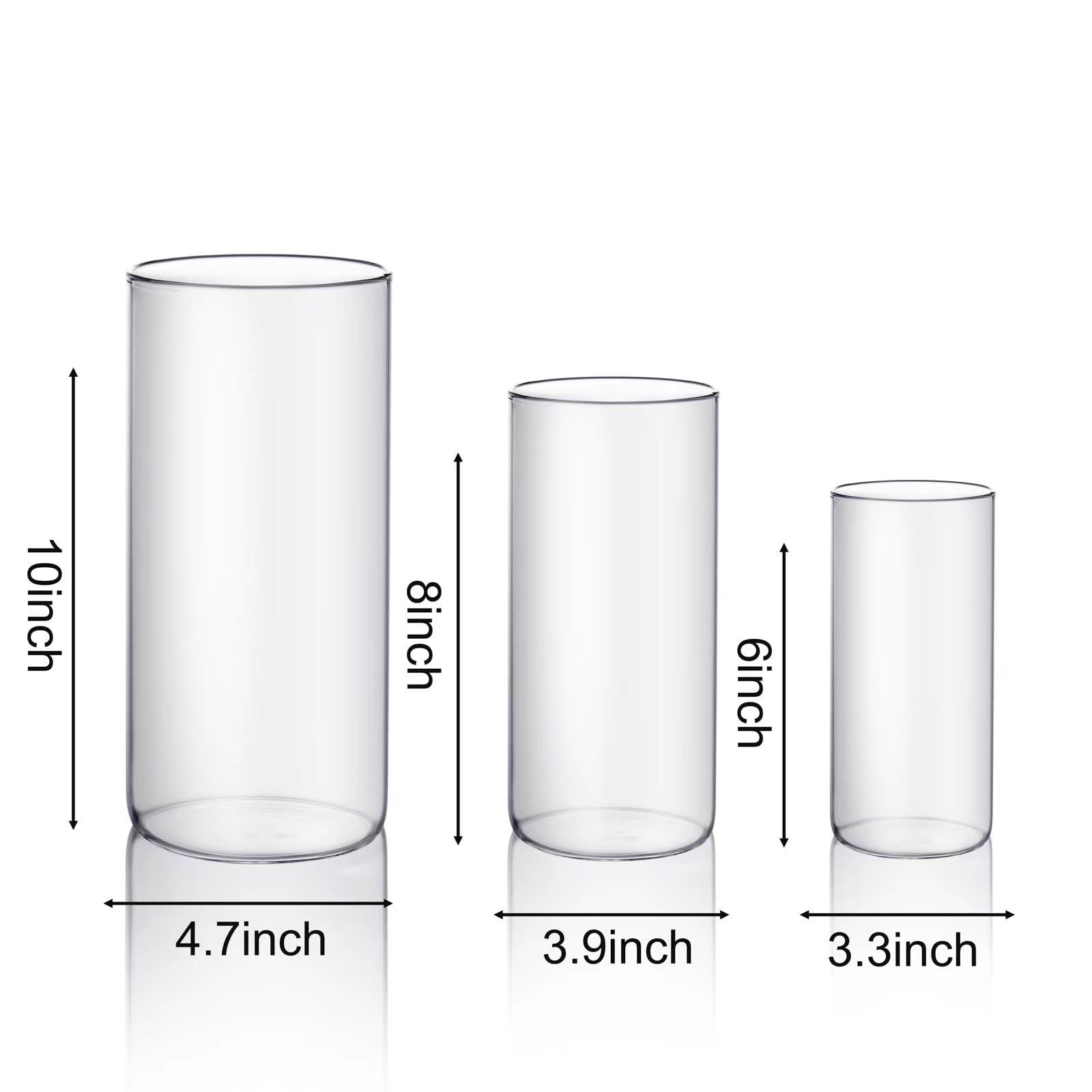 PHOSPHOR hurricane medium clear glass candle holder for versatile decor.