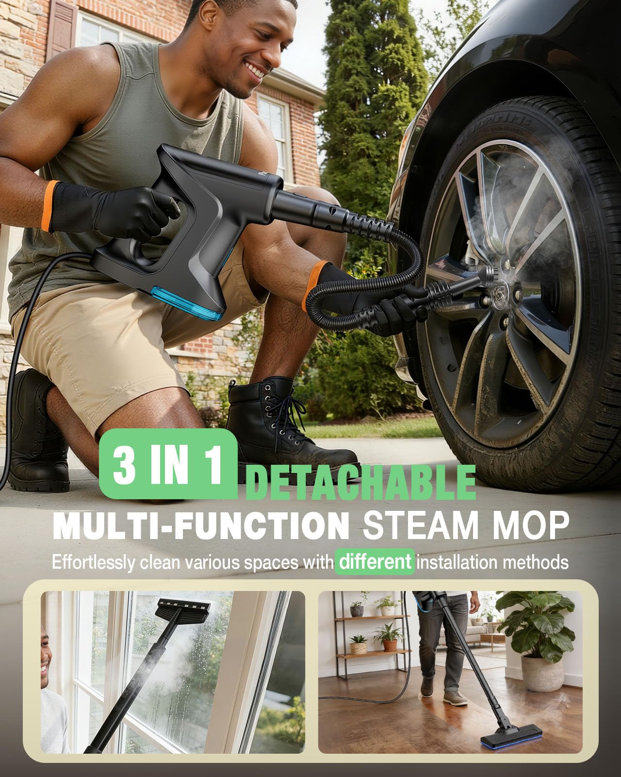 Phueut detachable handheld mode for quick spot cleaning.