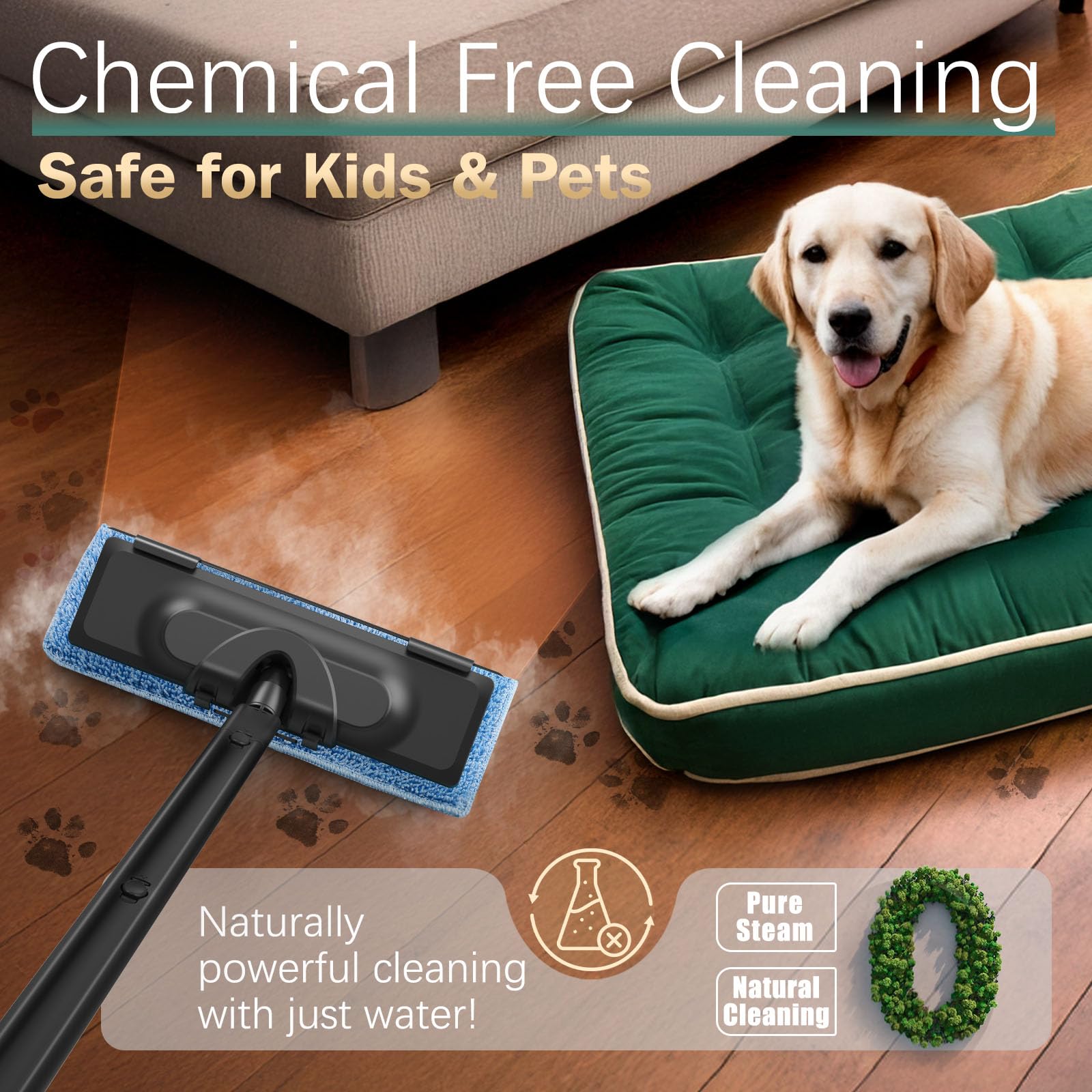 Phueut steam cleaner 1.5L tank enables longer cleaning sessions without refills