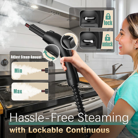 Phueut steam cleaner handle with adjustable steam for precise control