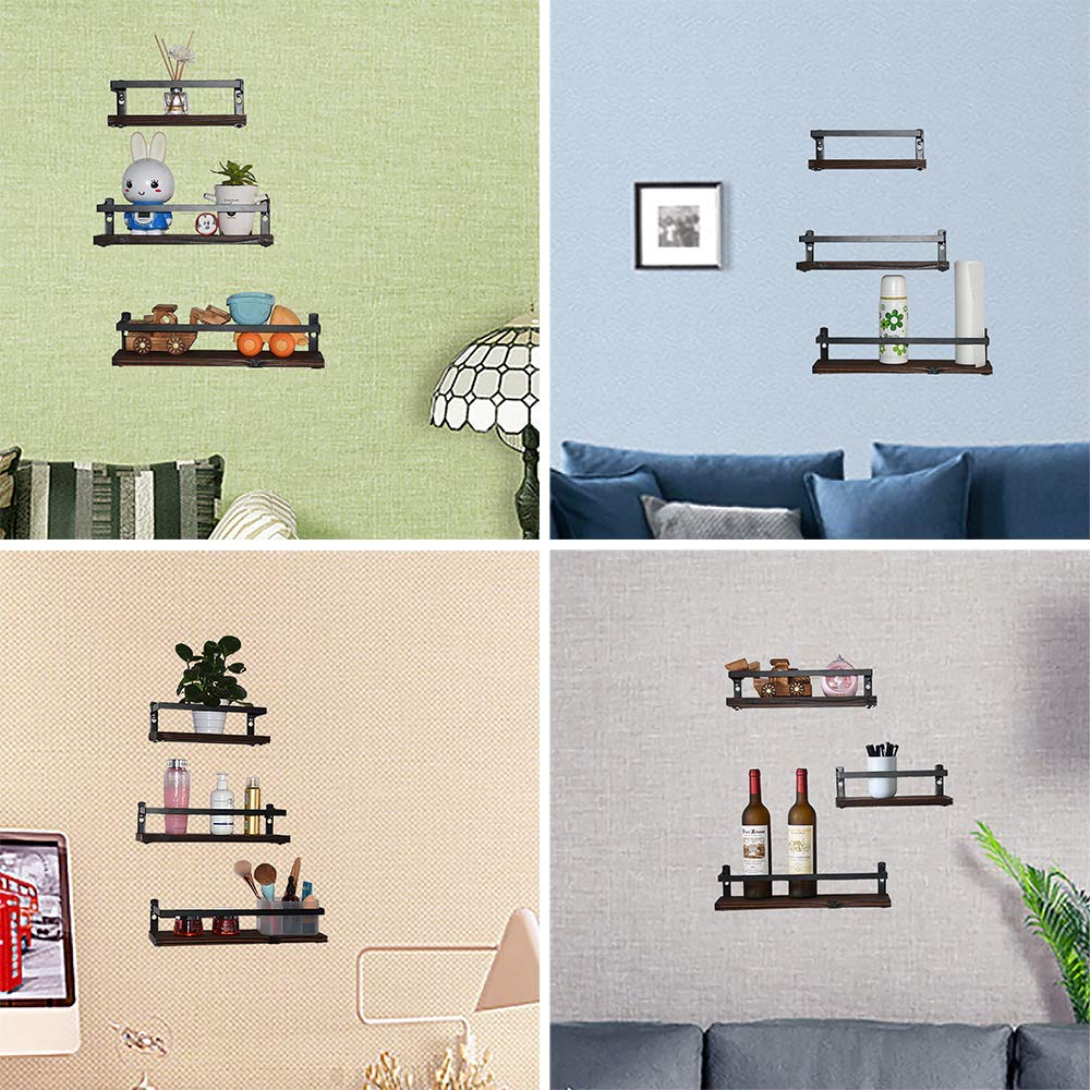 PHUNAYA living room books and decor neatly displayed on three shelves.