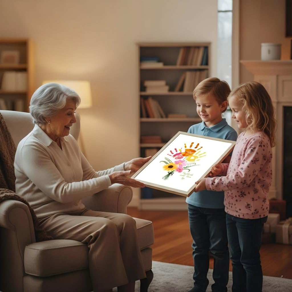 Physkoa handprint kit frame closeup featuring safe inks and crisp prints