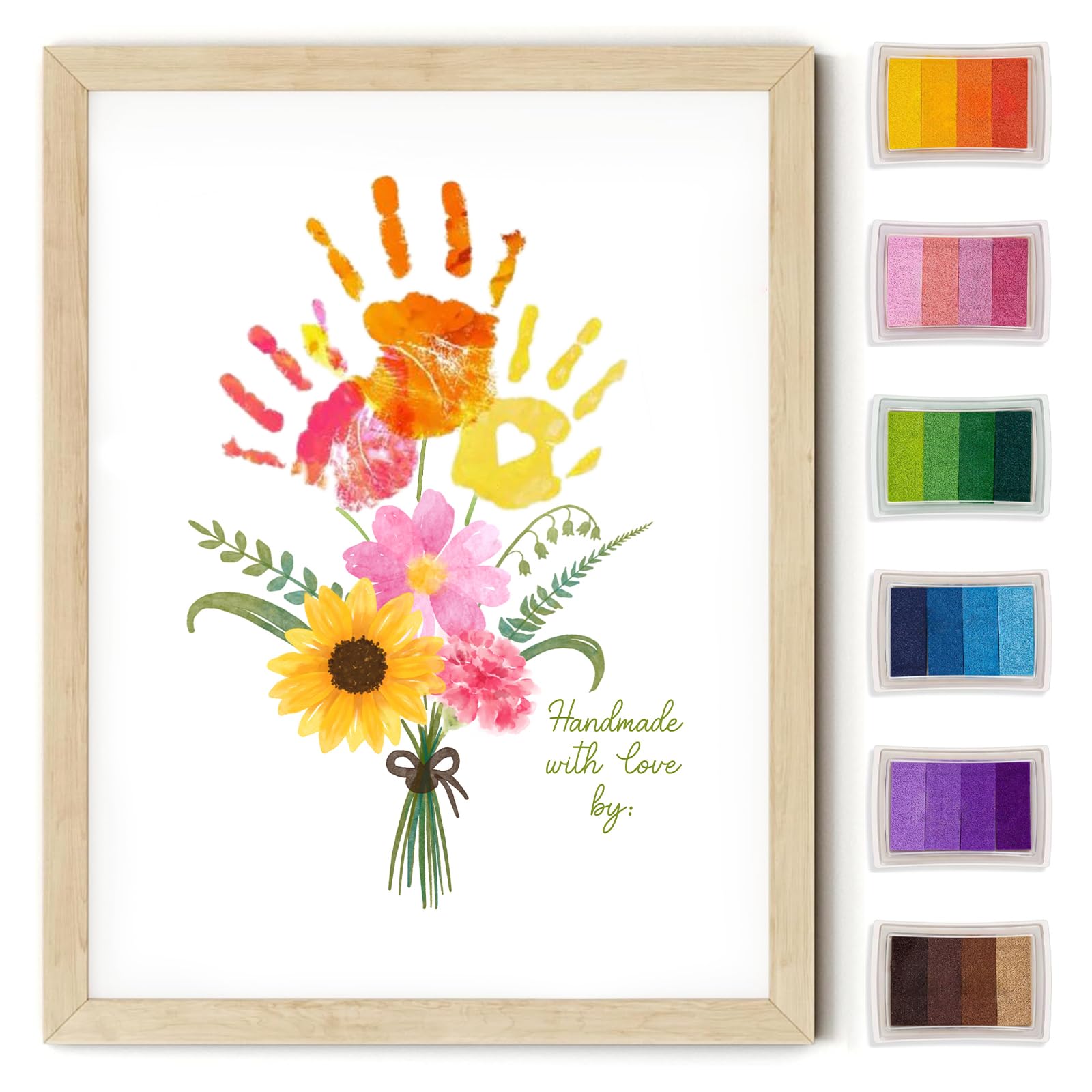 Physkoa handprint flower kit with frame shows a cherished family keepsake for mom