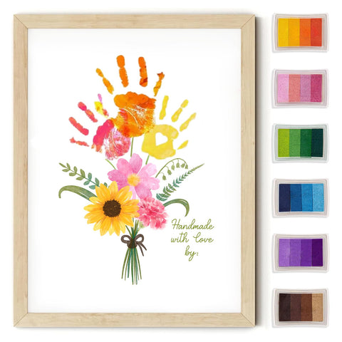 Physkoa handprint flower kit with frame shows a cherished family keepsake for mom