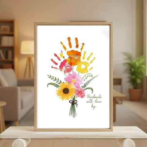 Physkoa handprint flower kit with rainbow ink pads captures playful memories