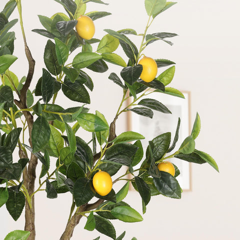 PHYTREE lemon fruits detail with realistic lemons on silk leaves.