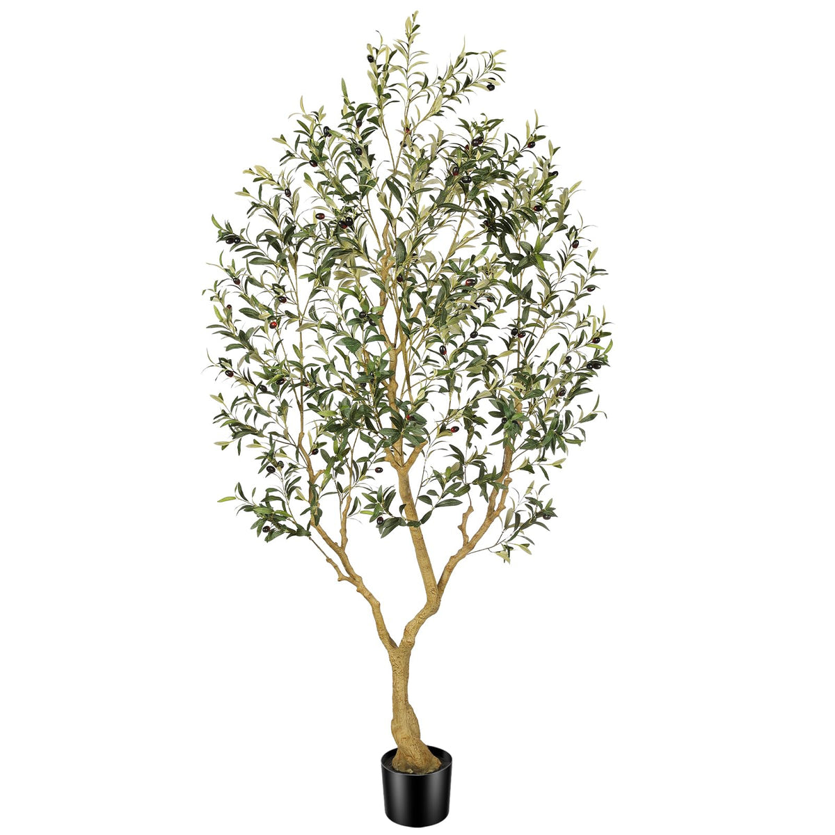 PHYTREE 7ft artificial olive tree with lifelike leaves for realistic indoor greenery.