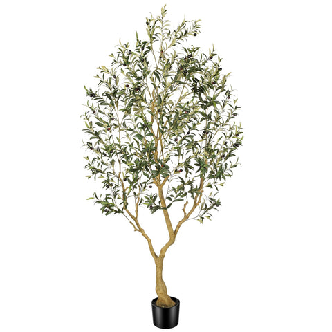 PHYTREE 7ft artificial olive tree with lifelike leaves for realistic indoor greenery.