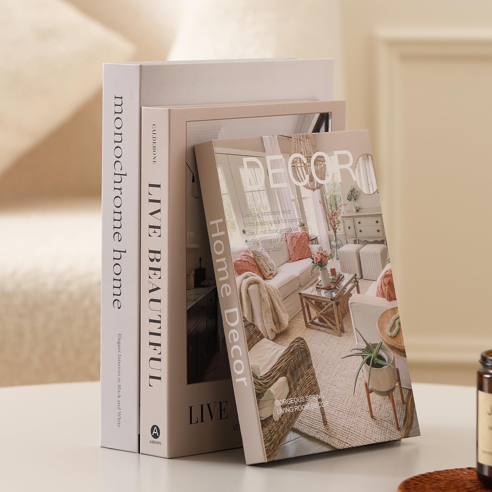 Picapspr decorative books mantel display adds warmth to consoles and fireplaces