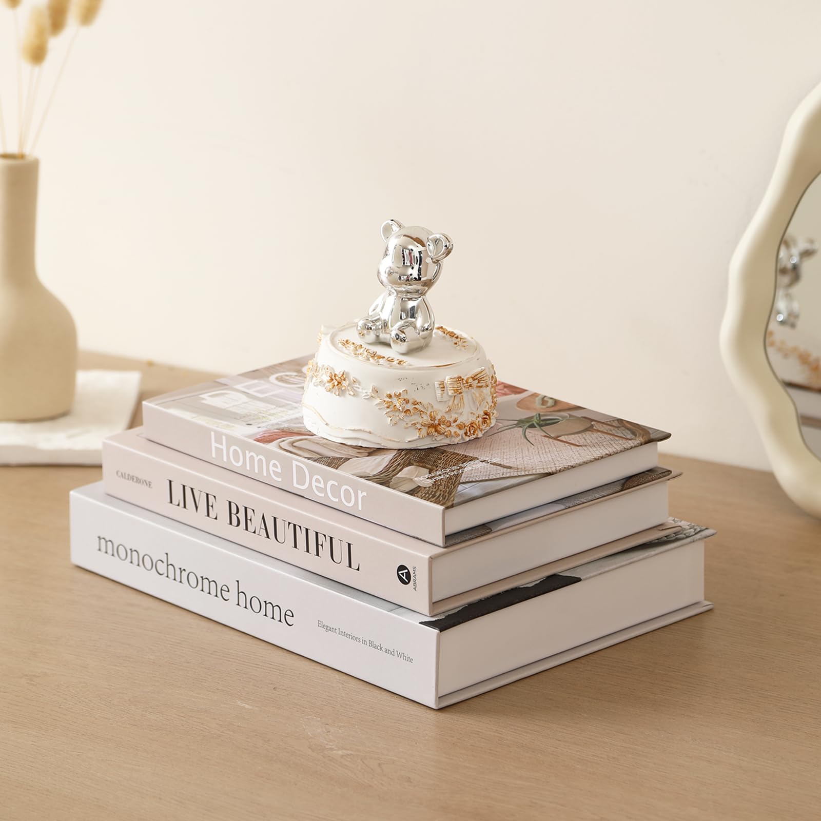 Picapspr decorative books nesting design creates a layered look on shelves