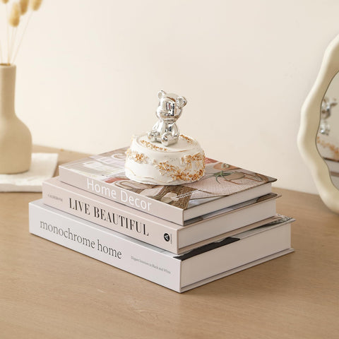 Picapspr decorative books nesting design creates a layered look on shelves