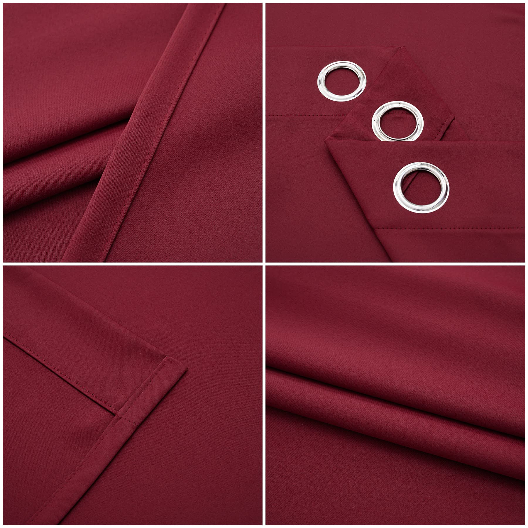 Pickluc Burgundy drapes ensure daytime and nighttime privacy.