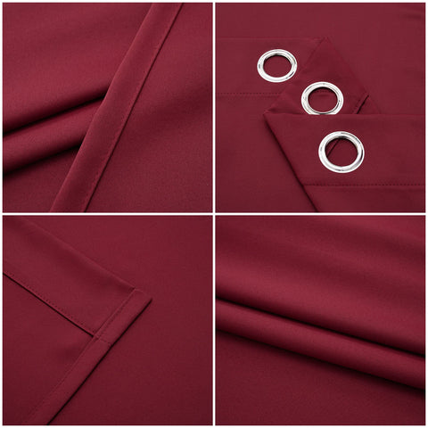 Pickluc Burgundy drapes ensure daytime and nighttime privacy.