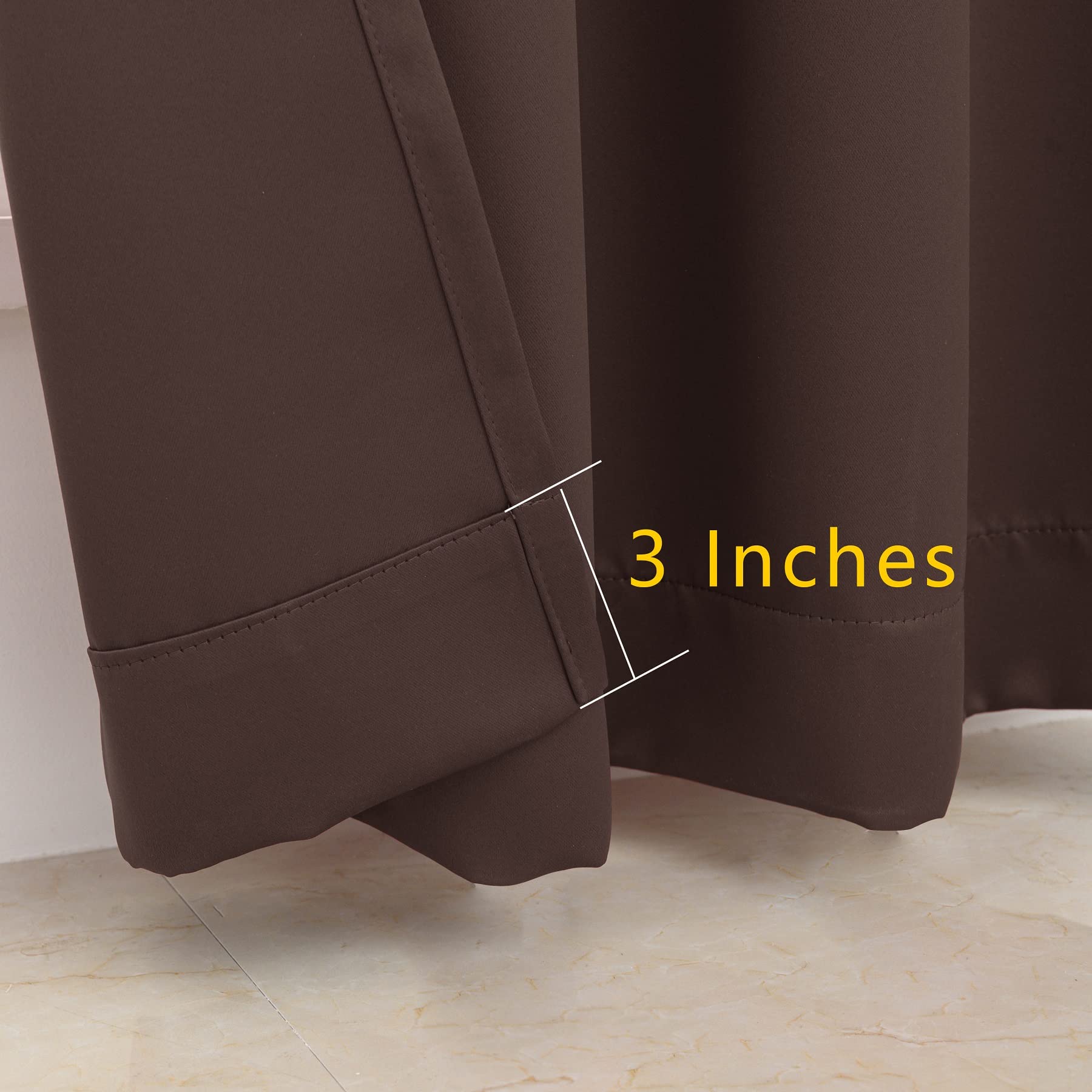 Living room setup with Pickluc chocolate brown blackout curtains for privacy